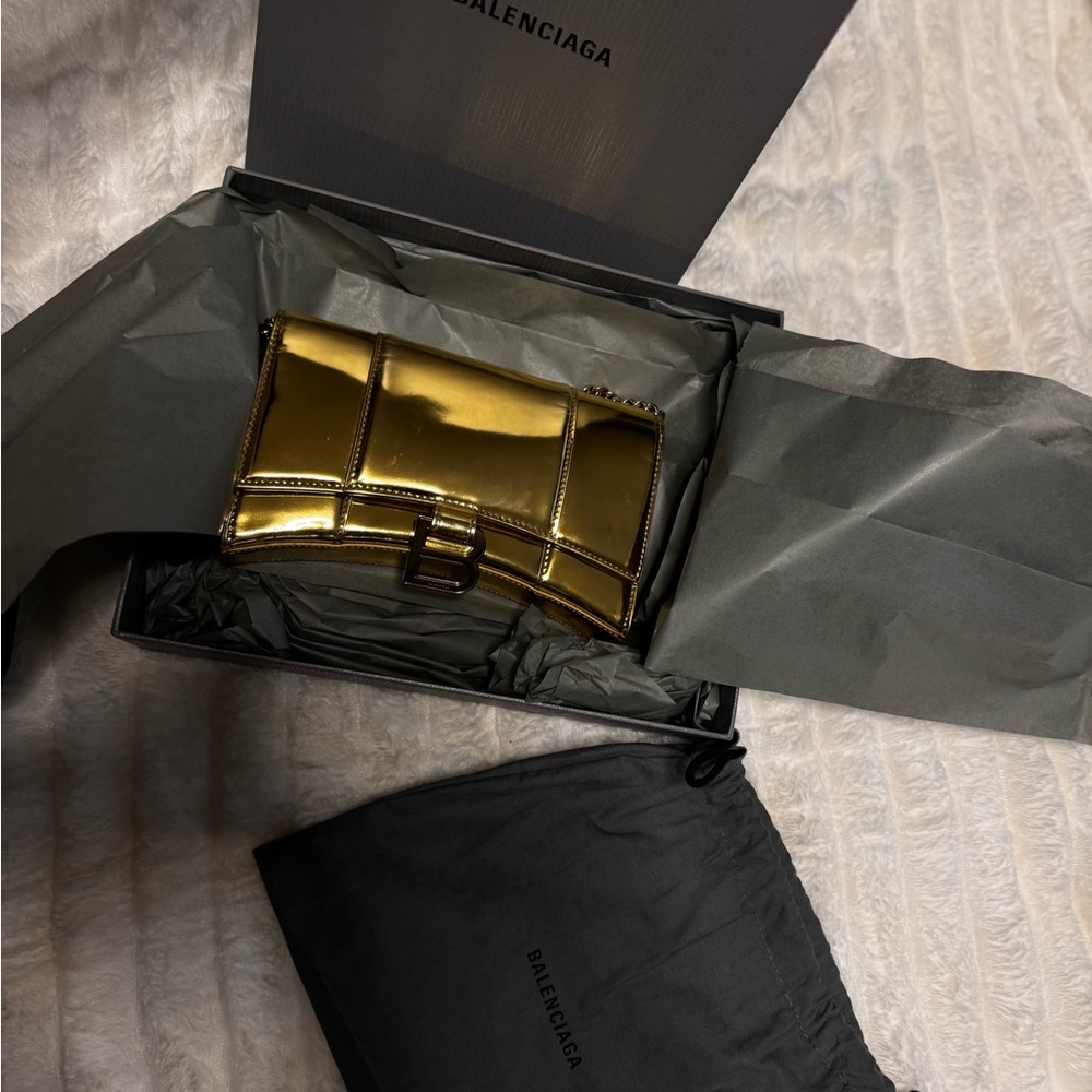 Balenciaga Shiny Gold Clutch